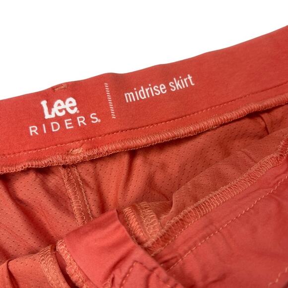 Lee Riders Midrise Skirt Skort‎ Lined Shorts Mini Coral Women's Plus Size 22 - Picture 3 of 13